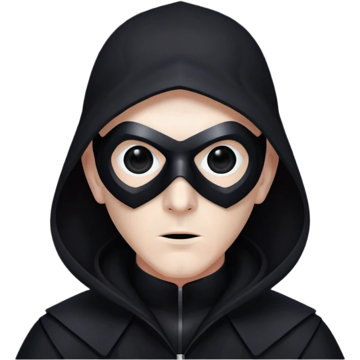 Squid Game Front Man with black geometric mask and black coat emoji