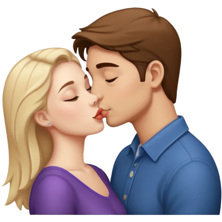Man kissing a woman emoji