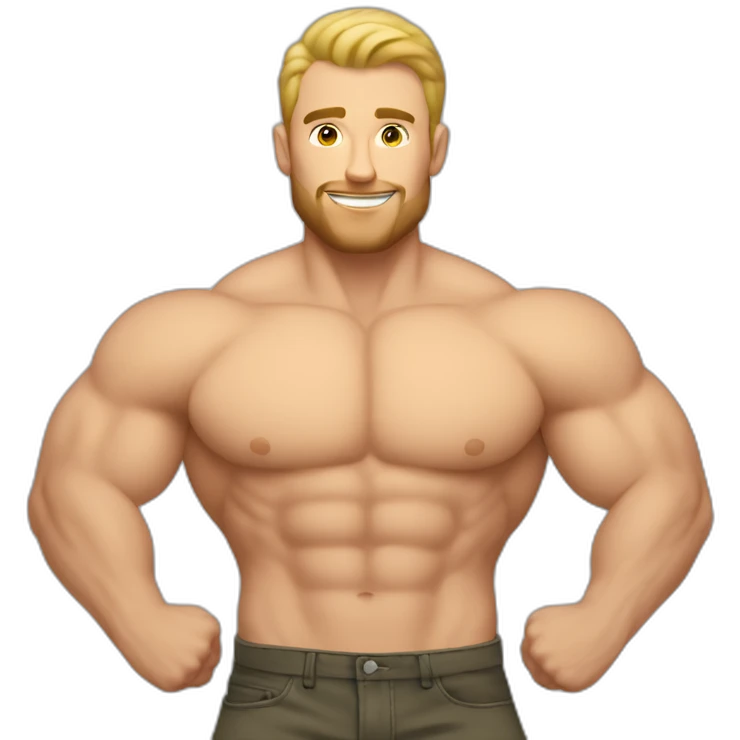 Caucasian Muscularmale large round butt emoji