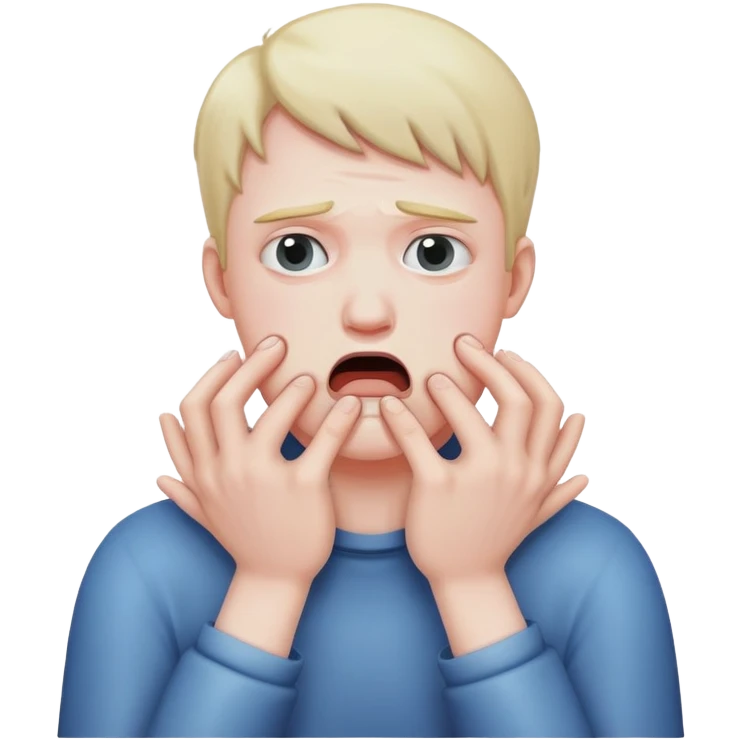 Person chocking themselves with both hands emoji