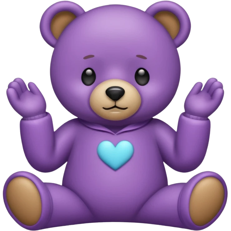 خرسی که لباس هاش بنفشه و کارای خود مراقبتی انجام میده emoji