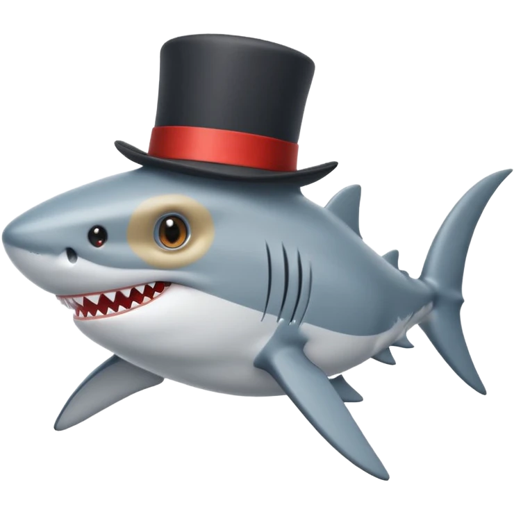 Shark with a top hat emoji