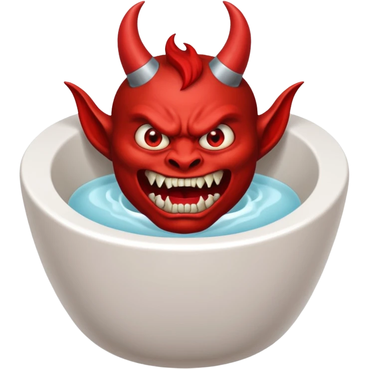 a demon coming out of the toilet bowl emoji