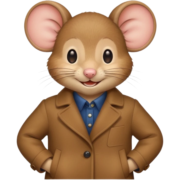 mouse wearing coat emoji