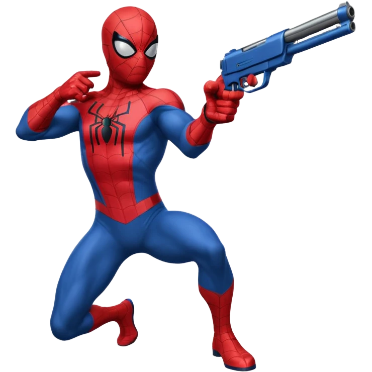 Spiderman with gun emoji