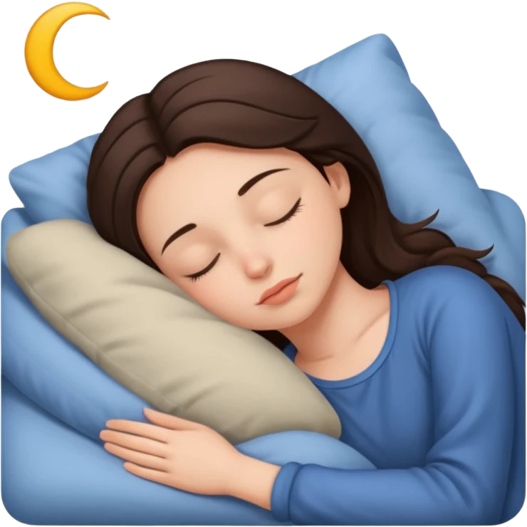 Brunette girl sleeping emoji