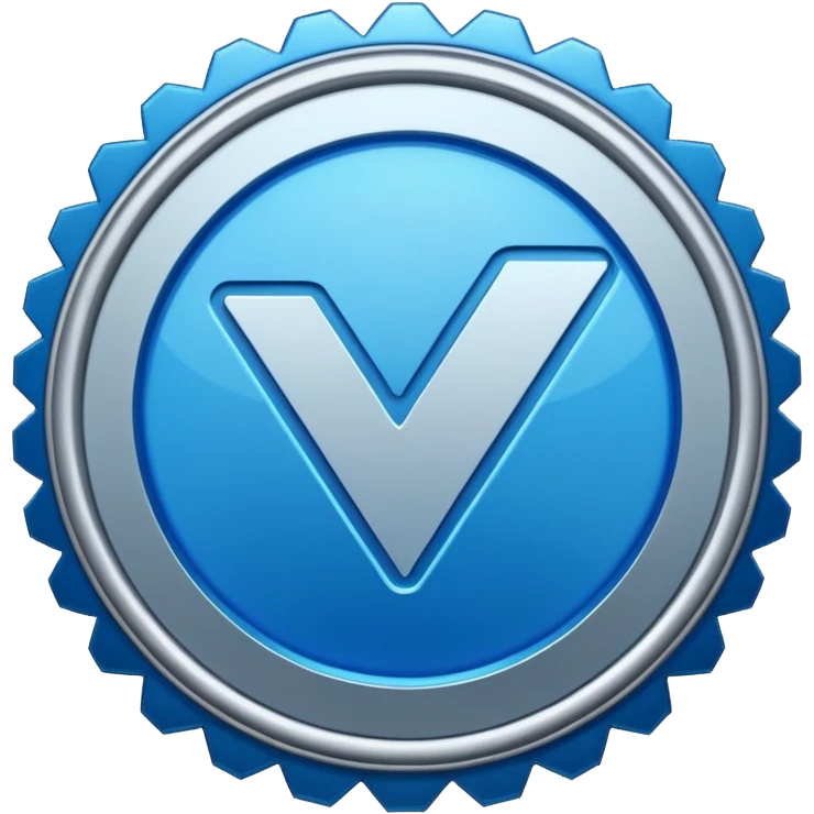 blue tick verification badge on a circular shape with zigzag edges emoji