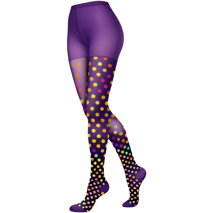 Colorful patterned tights with polka dots emoji