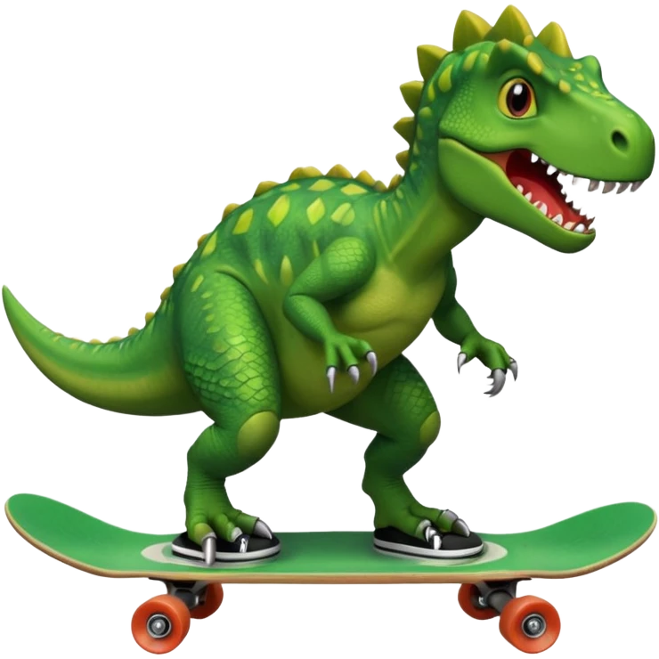 Dinosaur on a skateboard emoji