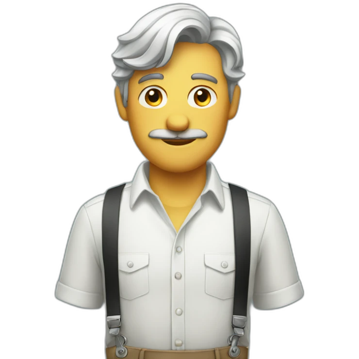 Man wearing suspenders emoji | AI Emoji Generator