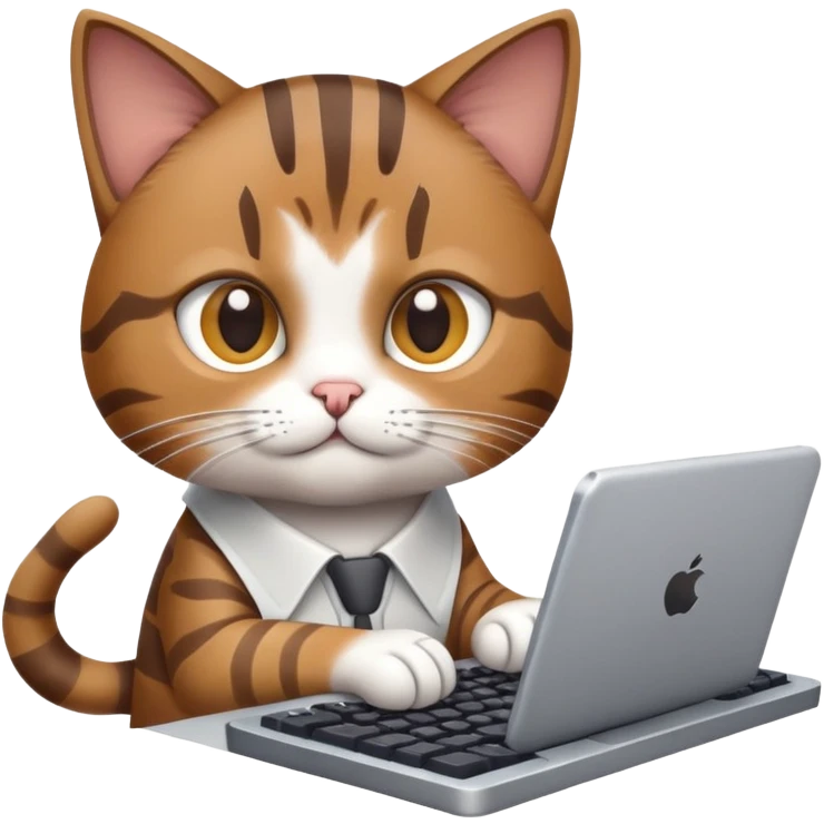 cat software developer with keyboard emoji