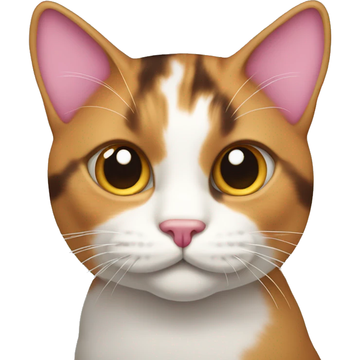 Calico cat with pink nose emoji