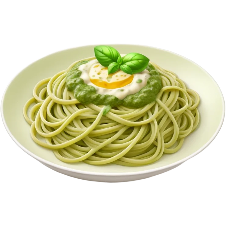 Creamy green spaghetti  emoji