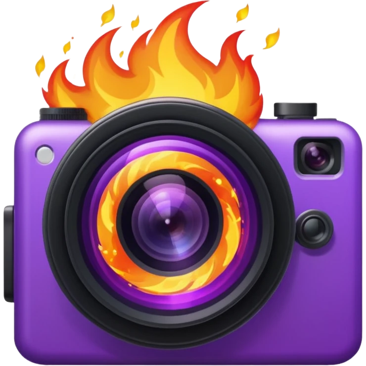Glitter Fire Camera Purple emoji