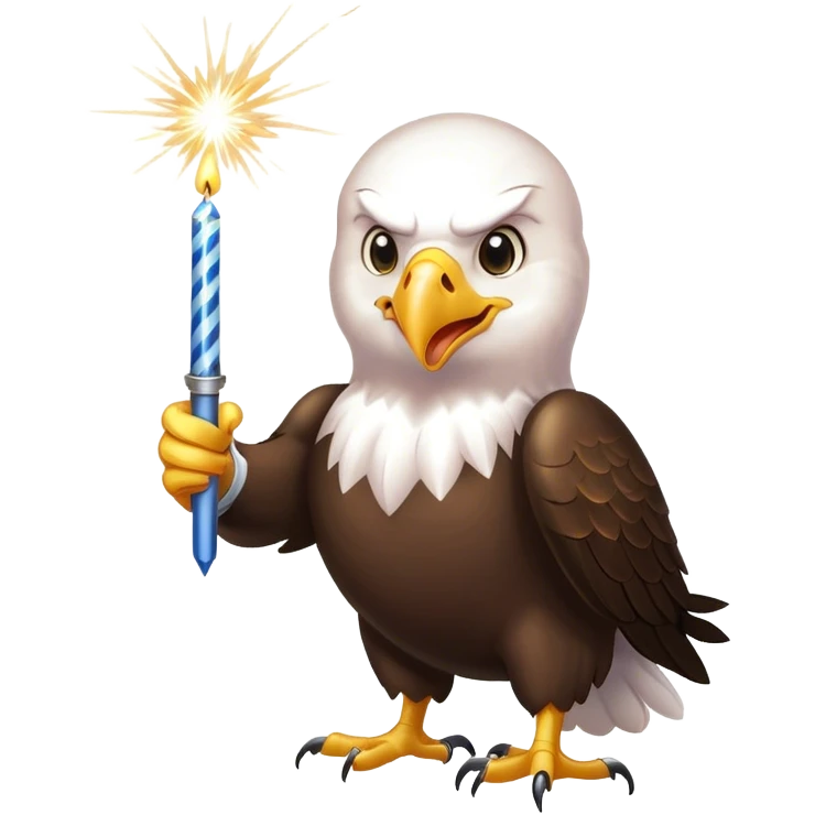 Bald eagle with 2 sparklers emoji