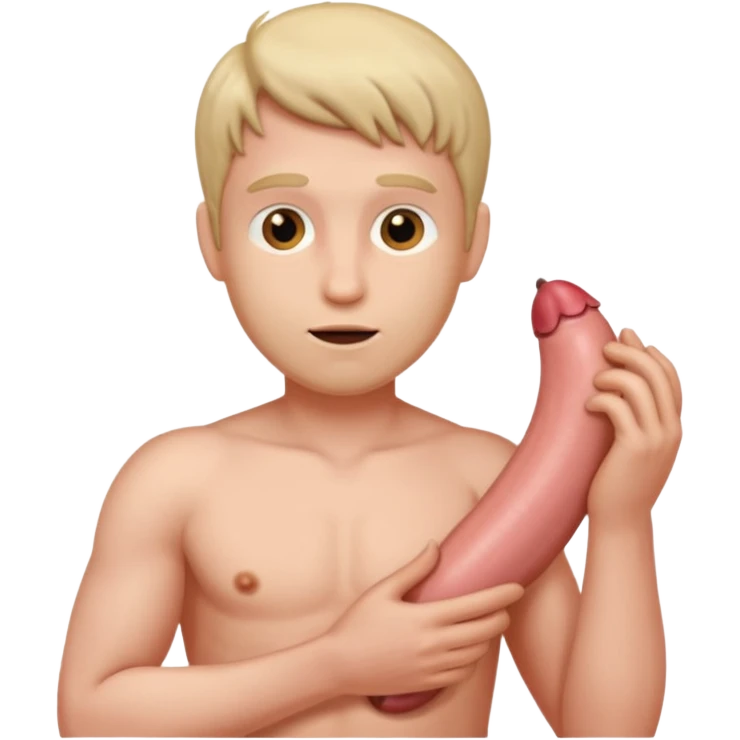 голий чоловік тримає свій член emoji