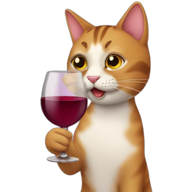 cat drinking wine emoji