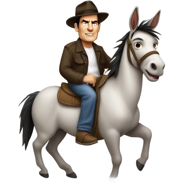 Charlie sheen riding donkey emoji