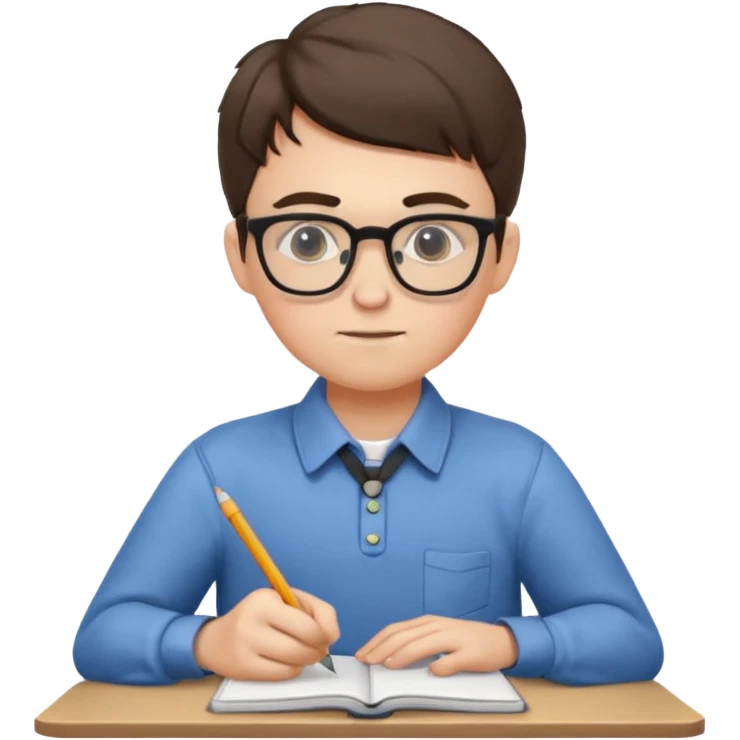 Nerd doing homework emoji