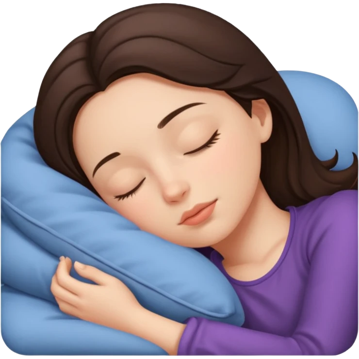 Brunette girl sleeping emoji