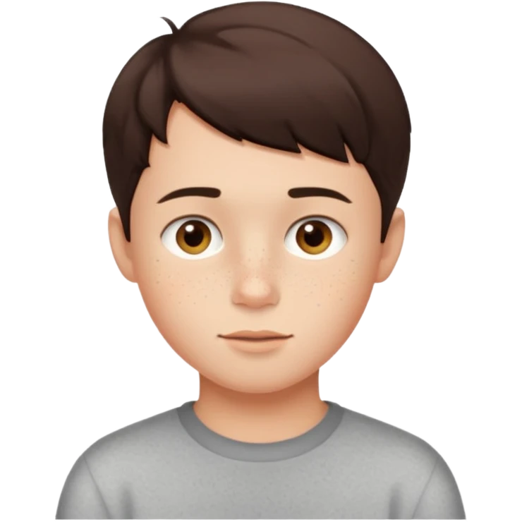cute brunnete boy with short hair light skin and freckles emoji