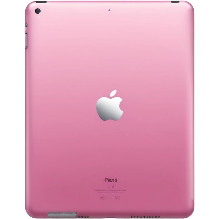  pink iPad (Apple tablet) with sleek metallic finish, minimal and modern design, soft reflections, isolated on transparent background, realistic style" emoji