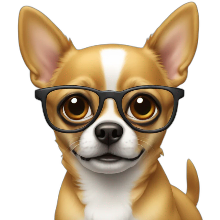 chihuaha avec lunette emoji