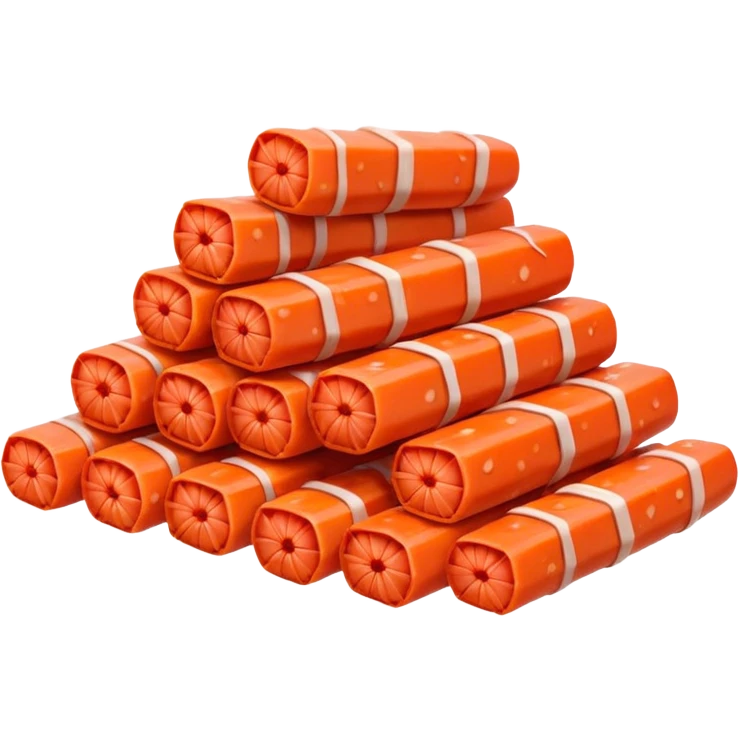 a pile of crab sticks, simple, clear emoji