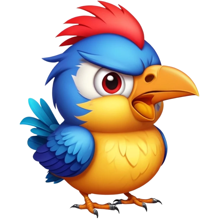 bird with heart and angry emoji
