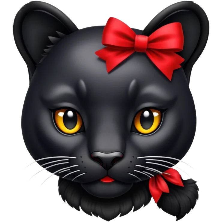 panther with a red bow emoji