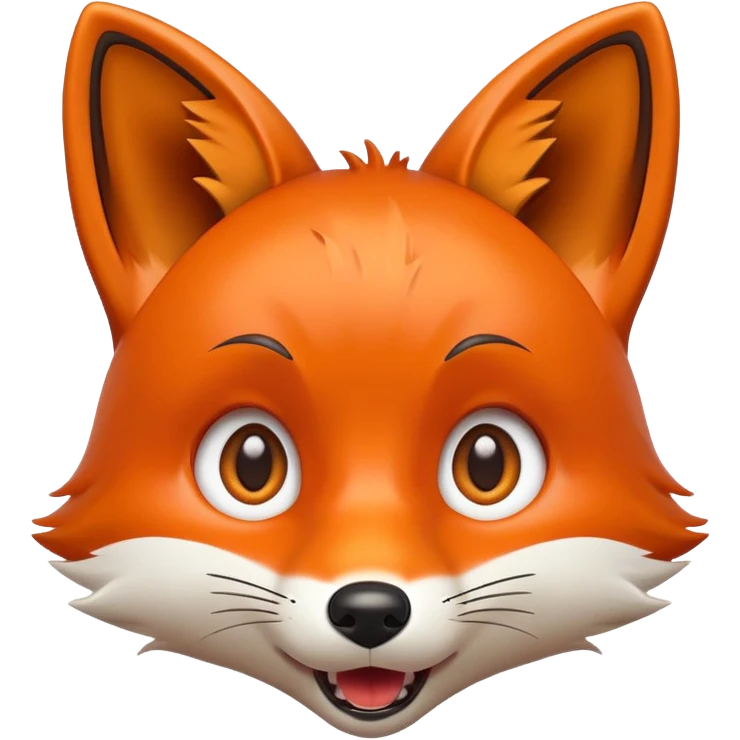 A 2D cartoon fox emoji with a surprised expression, wide eyes and open mouth emoji