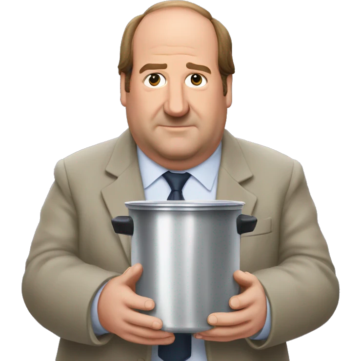 Kevin Malone with pot of soup emoji