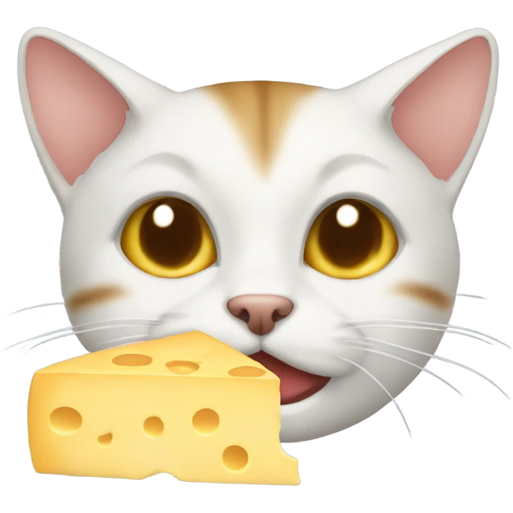 Cat eating cheese emoji