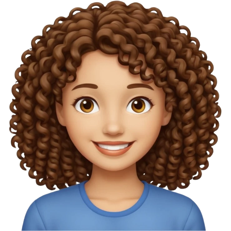 Cabelo cacheado mulher sorridente  emoji