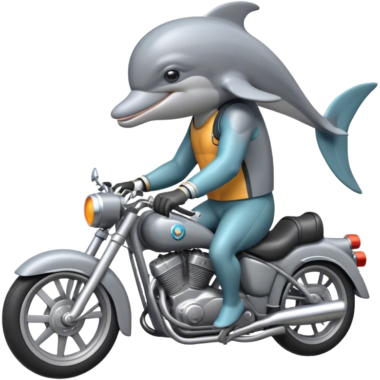 dolphin with a gun on a motorbike  emoji