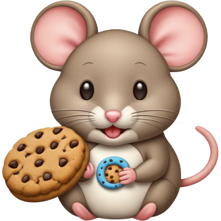 mouse eating cookie emoji
