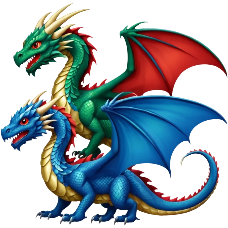 Three dragon together emoji