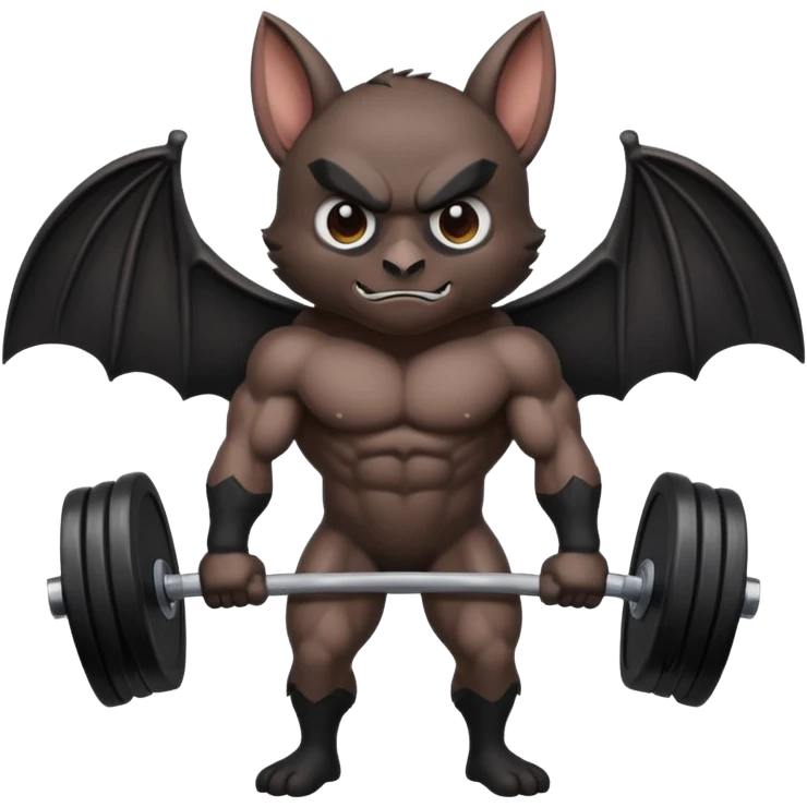 Bat lifting weights emoji