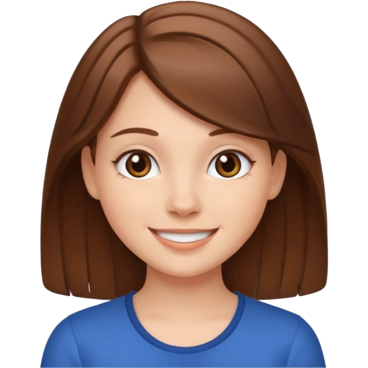 young white girl brown hair  emoji