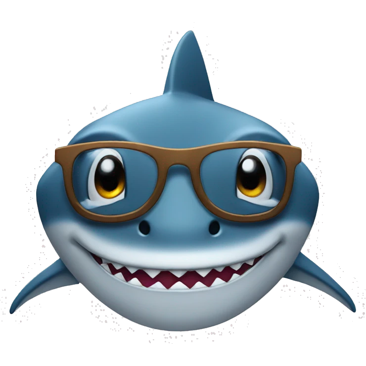 Shark with eyeglasses emoji
