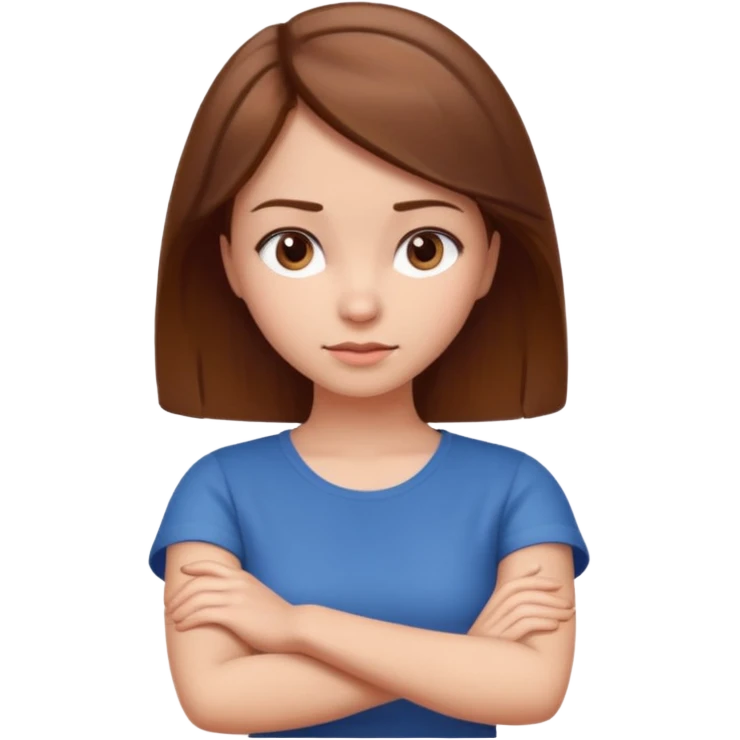 팔짱끼고 갸우뚱하는 궁금함이 많은 젊은 여성 emoji