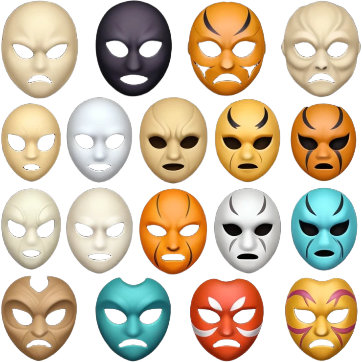 Artistic scary masks emoji
