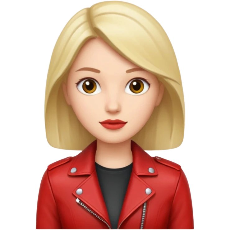 Motorbiker woman with red leather jacket emoji
