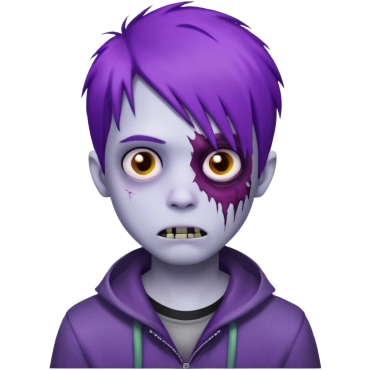 boy emo zombie purple hair emoji