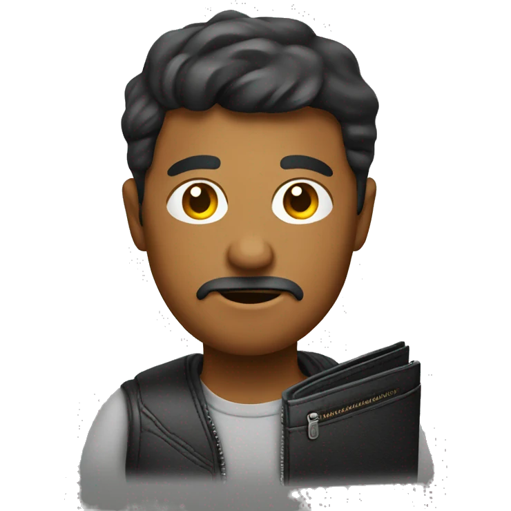 man looking thru wallet emoji
