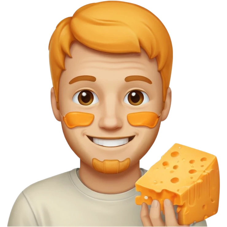 white guy with cheddar cheese emoji