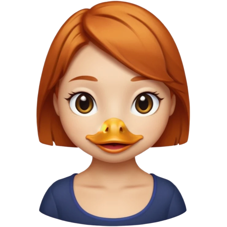 female duck with ginger hair cute emoji