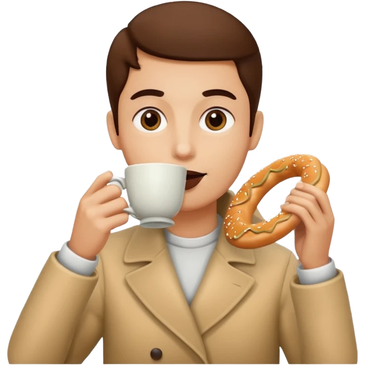 Simit içen çay emoji