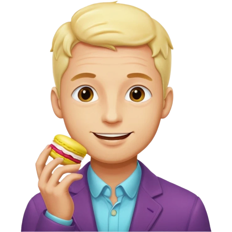 Macron qui mange des macaron emoji