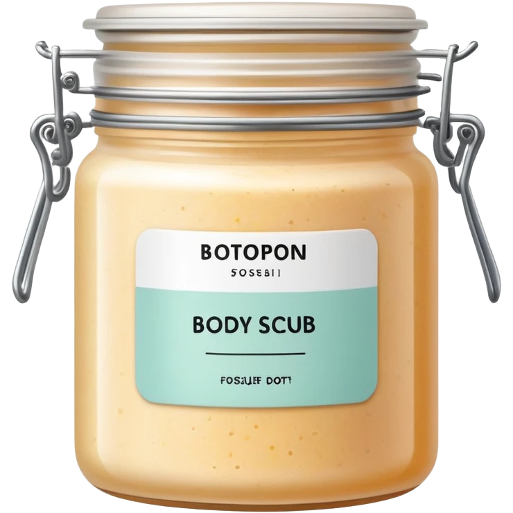 body scrub pot with label emoji